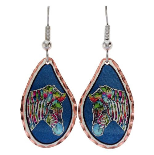 Zebra earrings created in translucent colors to make you smile