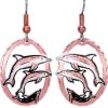 Oval Cut Out Dolphin Earrings
