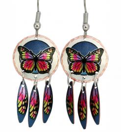 Butterfly Earrings, Colorful Whimsical Art Jewelry