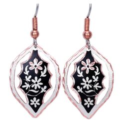 Cut Out Flower Earrings Diamond Cut