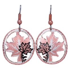Round Cut Out Maple Leaf Earrings