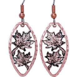 Cut Out Teardrop Earrings Handmade in Maple Leaves Design