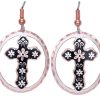 Cut Out Flower Cross Earrings