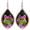 Art Jewelry, Cat Face Earrings