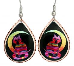 Nick Gustafson Designed Moon & Cat Earrings
