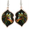 Colorful Horse Earrings with Black Background