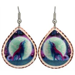 Art Jewelry Designed by Nick Gustafson, Howling Wolf Earrings