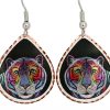 Whimsical Tiger Art Jewelry Earrings