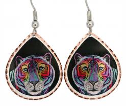 Whimsical Tiger Art Jewelry Earrings