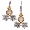 Maple leaves mother of pearl earrings