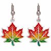 Fashion enamel maple leaf earrings