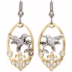 fashion hummingbird earrings in silver and gold