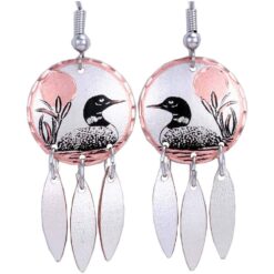 Canadian wildlife jewelry, loon earrings