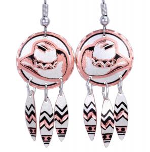 Western jewelry, cowboy head dangle earrings