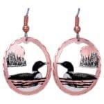 Copper Cut Out Loon Earrings