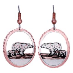 Enchanting polar bear and cub earrings