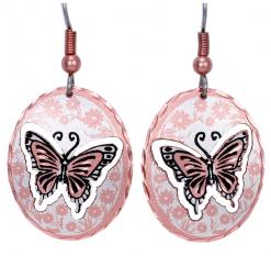 Copper handmade butterfly earrings