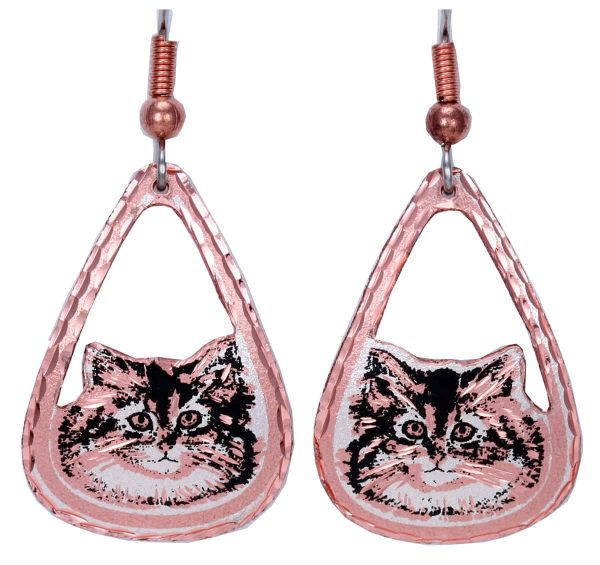Cut Out Teardrop Cat Earrings