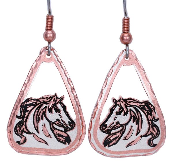 Cut Out Horse Head Earrings