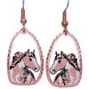 Handmade Copper Foal and Horse Earrings