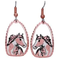 Cut Out Foal and Horse Earrings