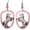 Cut Out Copper Horse Earrings