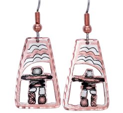 Cut Out Canadian Inuit Inukshuk Earrings