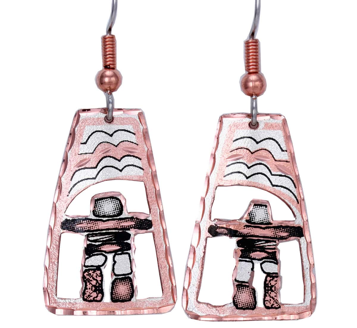 Cut Out Canadian Inuit Inukshuk Earrings Cut Out Canadian Inuit Inukshuk Earrings