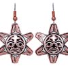 Cut Out NW Native Sun Totem Mask Earrings