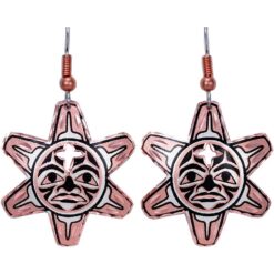 Haida Sun Totem Mask Earrings