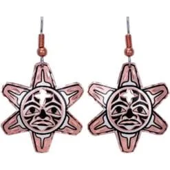 Haida Sun Totem Mask Earrings