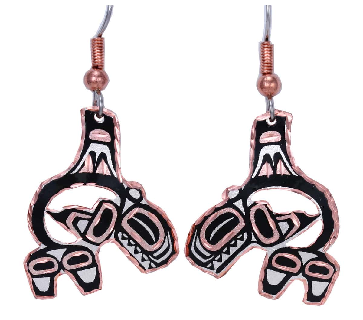 Cut Out NW Native Haida Whale Earrings Cut Out NW Native Haida Whale Earrings