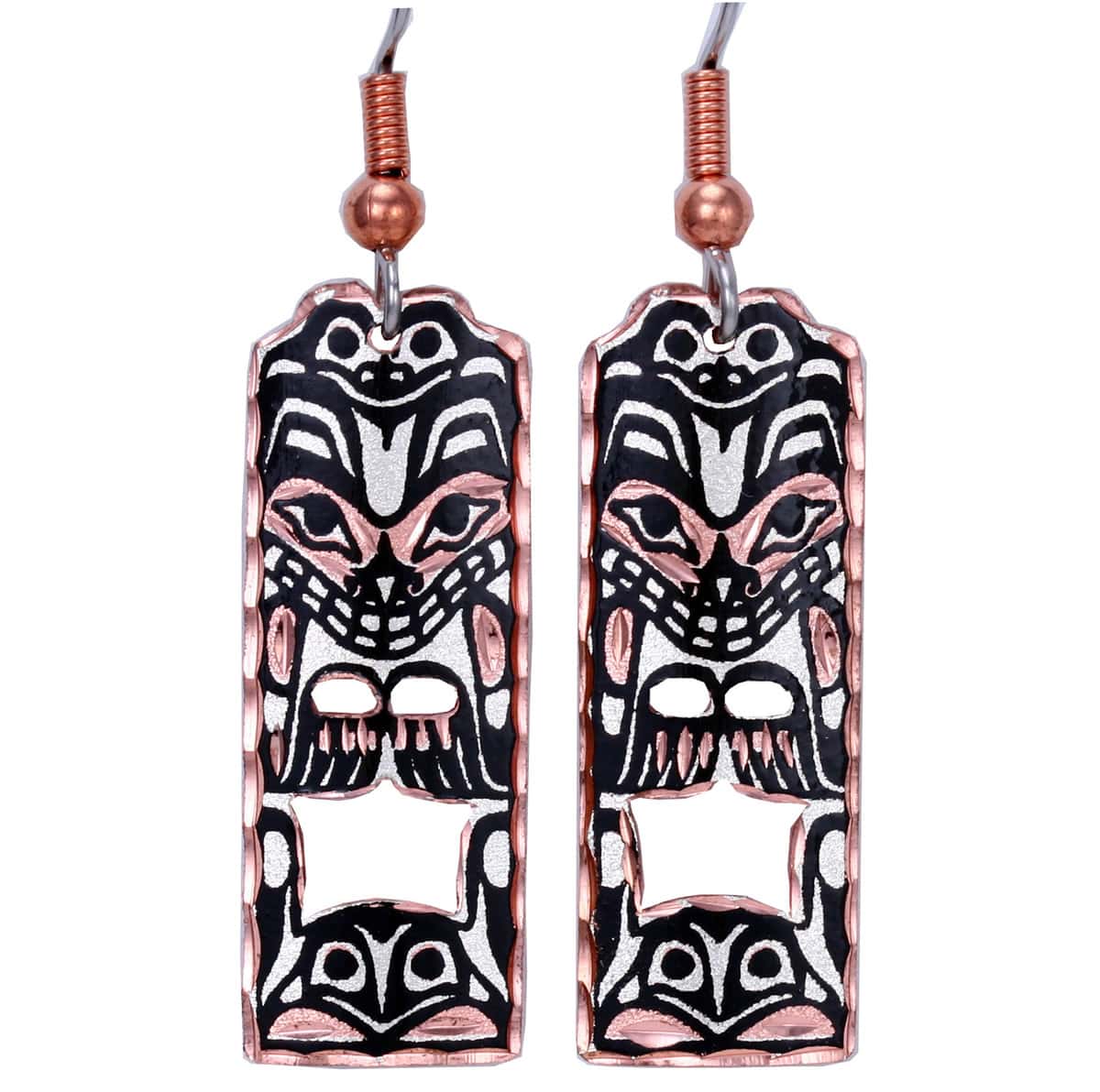 Handmade NW Native Haida Bear Earrings Handmade NW Native Haida Bear Earrings
