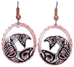 Cut Out Native Canadian Salmon Earrings