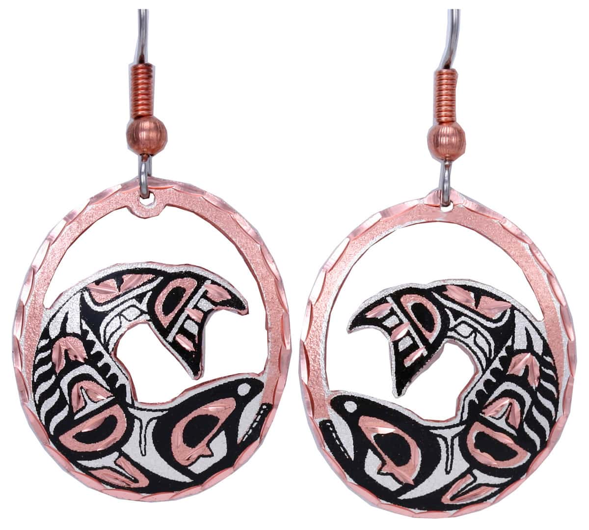 Cut Out Native Canadian Salmon Earrings Cut Out Native Canadian Salmon Earrings