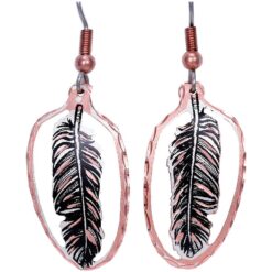 Copper Feather Earrings
