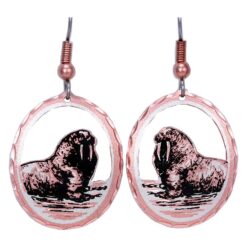 Oval Cut Out Walrus Earrings