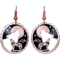 Howling wolves cut out earrings