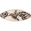 Unique Northwest Native Haida hummingbird oval copper hair barrette in silver and copper
