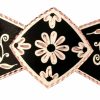 Flower Jewelry Hair Clips Handmade from Copper in Black Patina Background