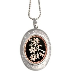 Black Themed Daisy Floral Locket