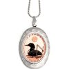 Handmade Loon Locket Necklace