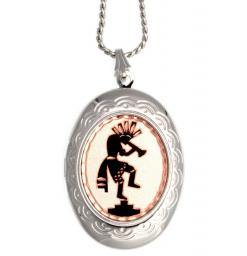 Kokopelli Raindance Locket Necklace