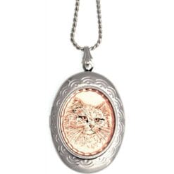 Artistic White Cat Design Locket