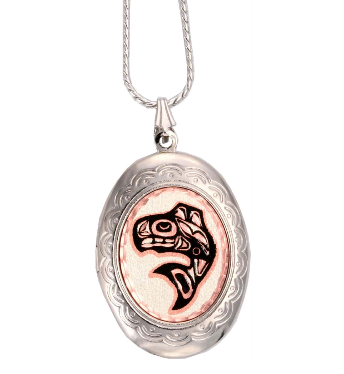 Haida Native Killer Whale Totemic Locket Haida Native Killer Whale Totemic Locket