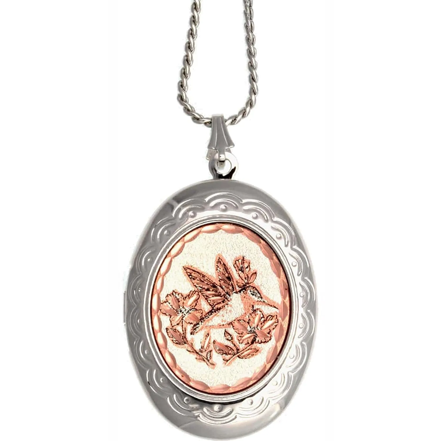 Hummingbird Locket Necklace For Sale