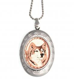 Wild Wolf Artwork on Unique Locket
