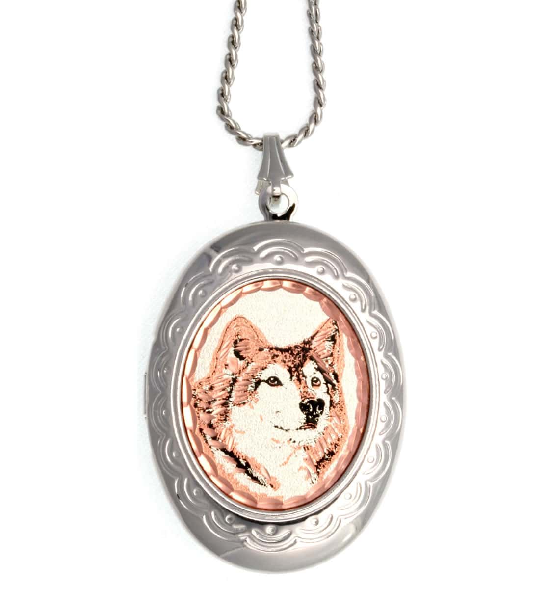 Wolf Jewelry Locket Necklace, Wholesale Handmade Jewelry Lockets