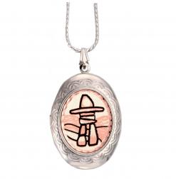 Native Inukshuk Design Copper Locket