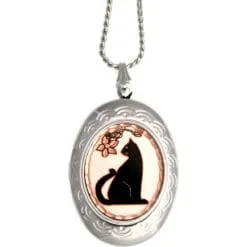 Cat Silhouette Copper Locket